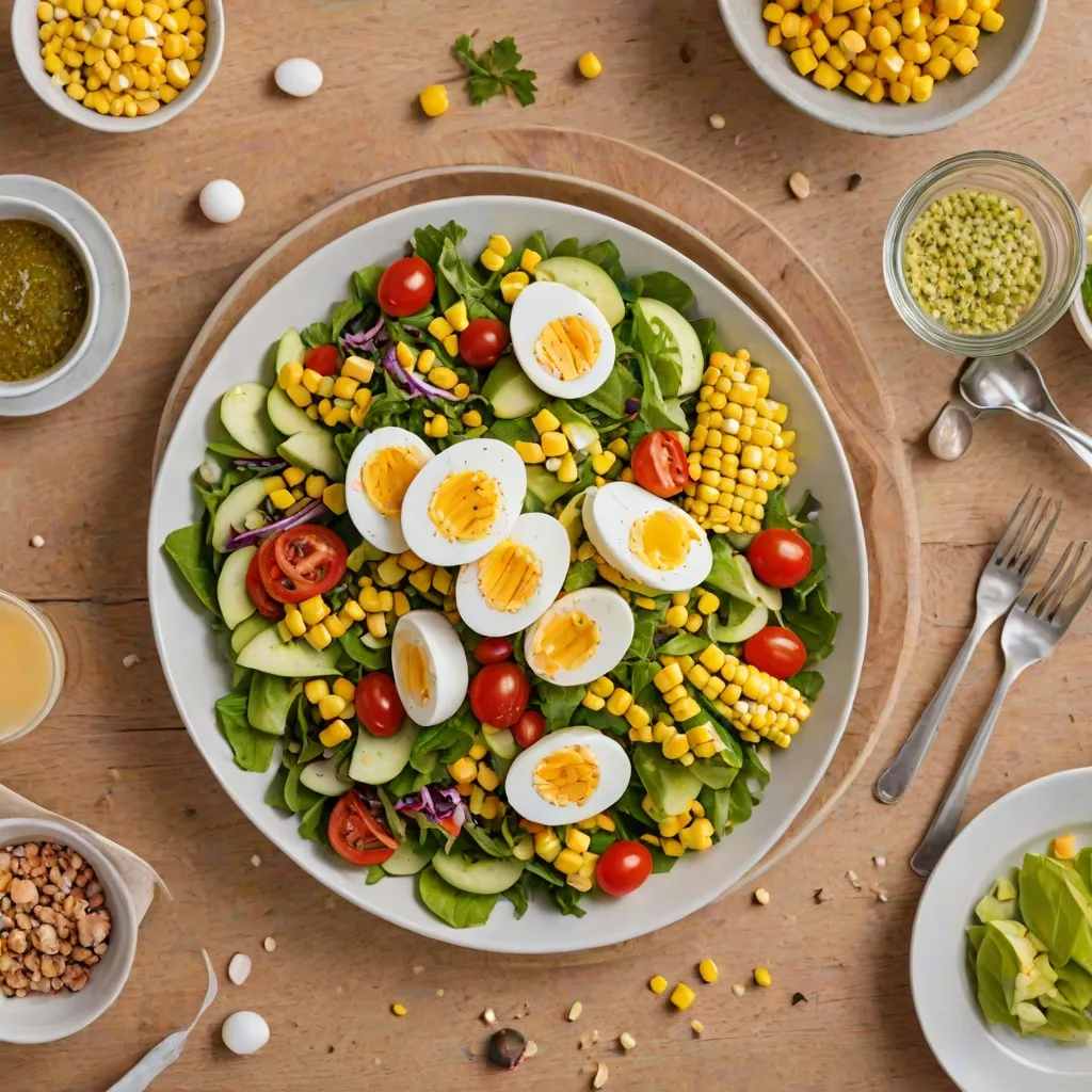 Sałatka z selerem konserwowym, jajkiem i kukurydzą: przepis na szybkie danie