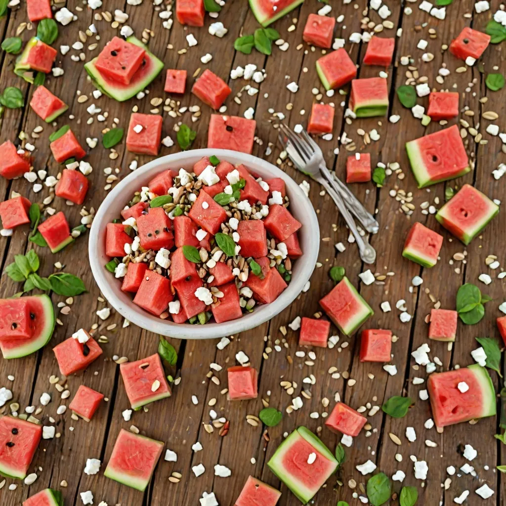 Sałatka z arbuzem, fetą i słonecznikiem: orzeźwiający przepis